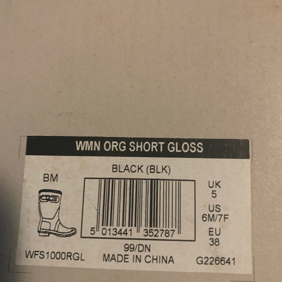 Hunter Black Rain Boots Short Gloss 38 - Picture 7 of 7